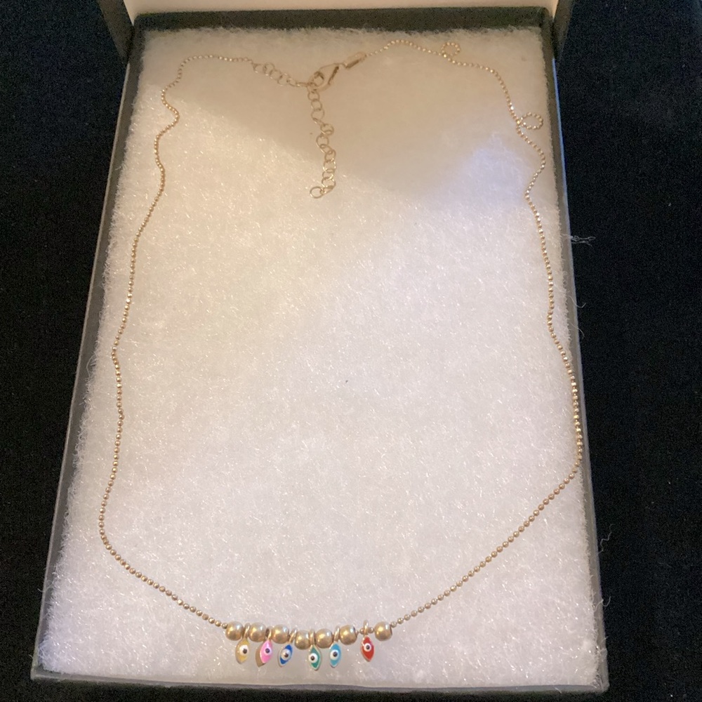 Women’s  Dainty 6 mini evil eye pendant necklace